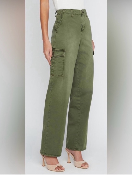 L'AGENCE Pants - L'AGENCE Zoella High Rise Trousers Khaki Channing Cotton Cargo Twill Pants -24